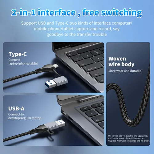 Vista 7 de Adaptador USB C a Ethernet 2 en 1 de 2.5 Gbps, adaptador Ethernet tipo C a RJ45 con puerto USB-A 3.0, 2500 Mbps Gigabit a Internet con cable