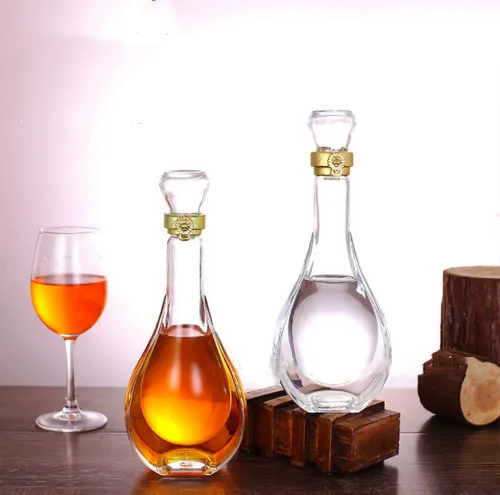 Vista 7 de Botella de vidrio de licor, decantador de cristal sin plomo, decantador de whisky de 17 onzas con tapón de vidrio hermético, decantador de alcohol