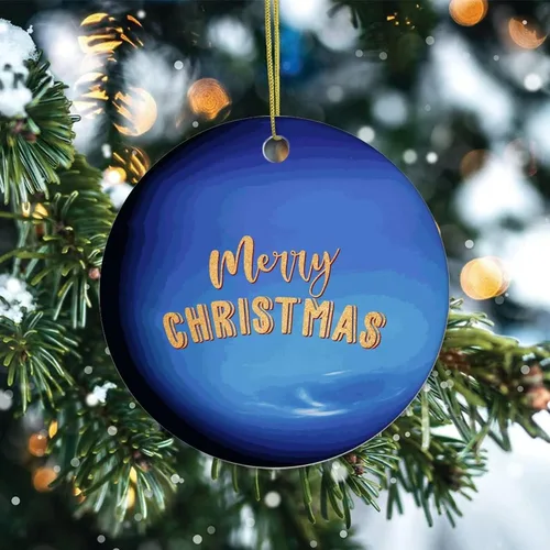 Vista 2 de Two-Side Printed Solar System Planets Ceramic Christmas Ornament, Novelty for Family Friends Kids, Galaxy Educational Christmas Keepsake Pendants