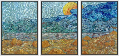 Vista 55 de wall26 Lienzo enmarcado para pared, juego de arte con flores de almendra de Vincent Van Gogh, naturaleza, ilustraciones de área silvestre, bellas