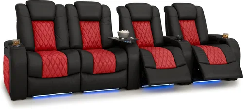 Vista 99 de Seatcraft Asiento de cine en casa Diamante Marrón Reclinable Individual