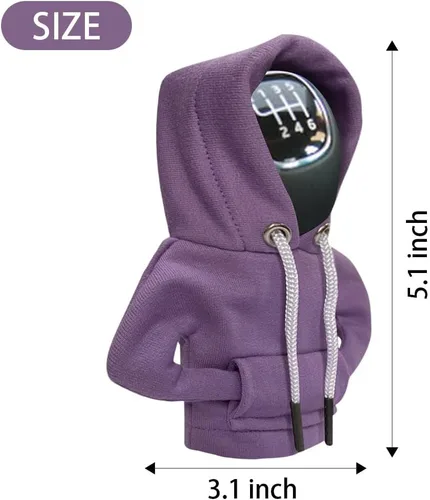 Vista 2 de JOYCOURT Sudadera con capucha para palanca de cambios de automóvil, cubierta de perilla de palanca de cambios de moda, mini sudadera con capucha