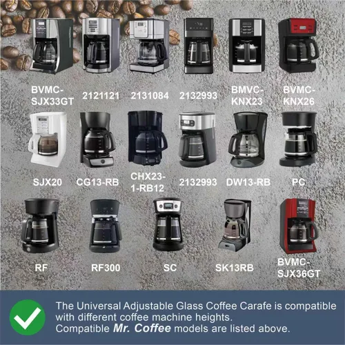 Vista 3 de Jarra de café de repuesto para 12 tazas compatible con Mr. Coffee, Sumbeam, Oster