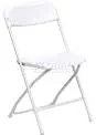 Vista 3 de Silla plegable de plástico, capacidad de 800 libras, color blanco - Lote de 10
