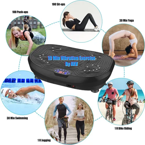 Vista 2 de AXV Vibration Plate Exercise Machine Whole Body Workout Music Vibrate Fitness Platform Lymphatic Drainage Machine for Weight Loss Shaping Toning