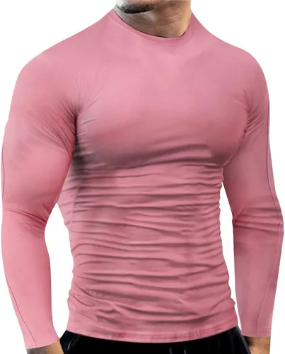Vista 37 de Camisas de compresión atléticas de manga larga para hombre, capa base, camisa de entrenamiento atlético, camisas de compresión, camisetas deportivas