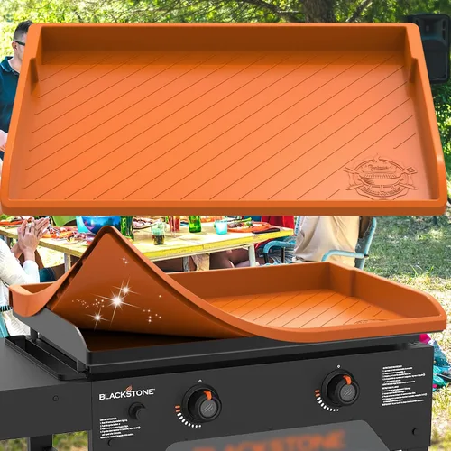 Vista 8 de Funda de parrilla de silicona para Blackstone de 22 pulgadas, cubierta protectora de silicona de grado alimenticio de borde completo y resistente