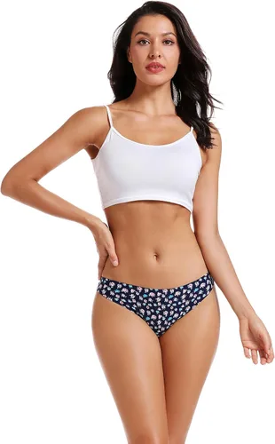 Vista 3 de VOENXE - Paquete de 5 - 10 tangas sin costuras para mujer ropa interior discreta
