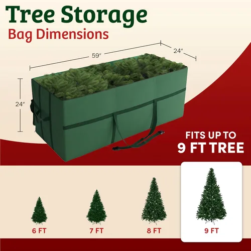 Vista 3 de Bolsa de almacenamiento Elf Stor para árbol de Navidad grande lona resistente, para árbol de 9 pies