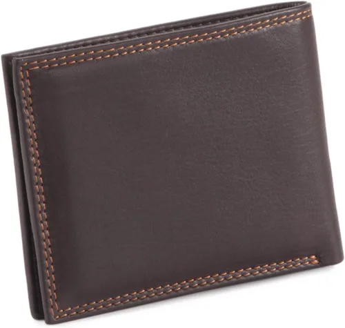 Vista 2 de Style n Craft 300720-BR - Cartera de estilo delgado con doble pliegue color marrón