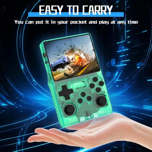 Vista 6 de [30000 en 1] R40S PRO Consola de juegos de mano 3.5 pulgadas Pantalla IPS Mini consola retro 3800mAh Arcade de bolsillo portátil 45+ emulador Verde