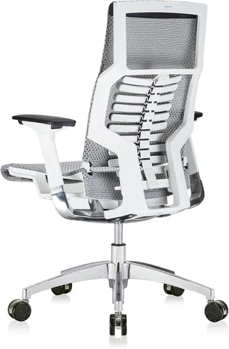 Vista 5 de POwerFIT Exec Silla Gris MESH ASIENTO Y Respaldo-Marco Blanco
