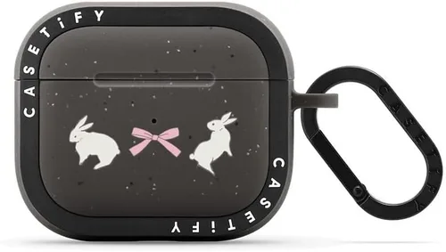 Vista 9 de CASETiFY Bounce - Funda para Airpods (3ª generación) con anillo - Black Kingsnake - Carbón mate
