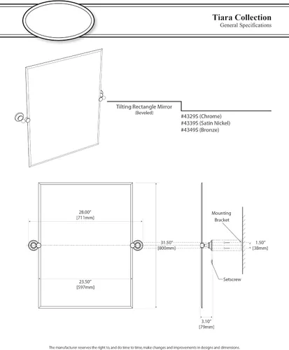 Vista 4 de Espejo de pared rectangular Gatco 4329S, 4329S