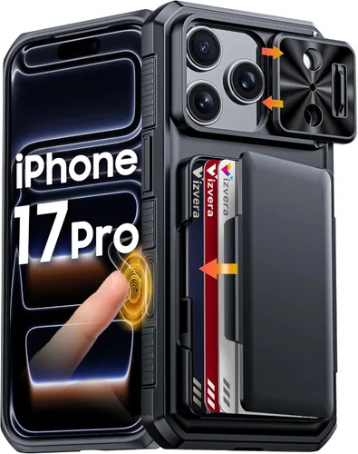 Vista 20 de Vizvera para iPhone 16 Pro Max Funda tipo cartera RFID [Soporte para tarjetas][Control de cámara][Cubierta de cámara] Funda protectora de silicona