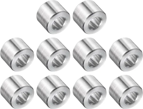 Vista 59 de uxcell 10 piezas de espaciador de acero inoxidable de 3/8" de diámetro interno x 3/4" de diámetro exterior x 1" de longitud, espaciador de rosca