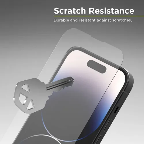 Vista 3 de PureGear Protector de pantalla de vidrio templado HD de máxima claridad para Apple iPhone 14 Pro Max (2022) de 6.7 pulgadas, cobertura completa