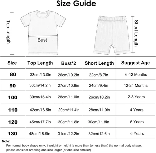 Vista 3 de Aablexema Pijama corto de verano para bebé, conjunto de pijamas de bambú para niños pequeños