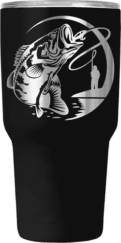 Vista 4 de Regalo de pesca de 30 onzas I'd Rather Be FishingTumbler y regalos de pesca Regalo para un pescador Incluye popote de silicona y tapa Taza