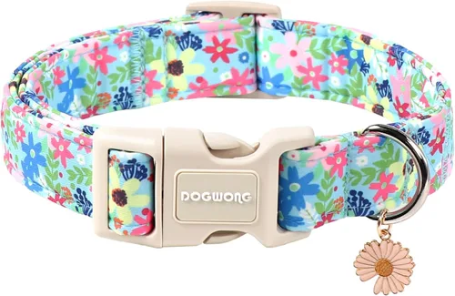 Vista 70 de DOGWONG Collar para perro de San Valentín, collar ajustable de algodón con corazón de caramelo azul, perfecto para perros pequeños a medianos