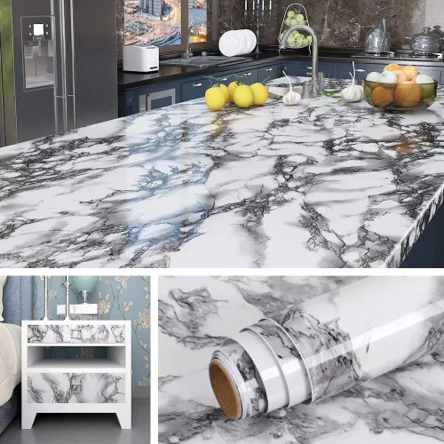 Vista 9 de Livelynine Papel tapiz de mármol para encimeras de cocina, papel de pared autoadhesivo de pegar y quitar, impermeable, papel de contacto de vinilo