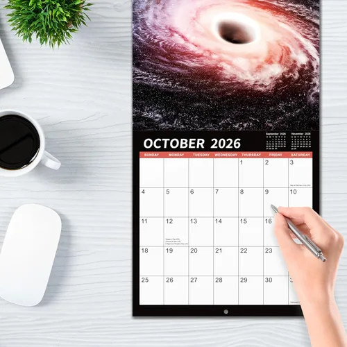 Vista 6 de Calendario de pared 2026, calendario 2026, calendario mensual de pared de 12 meses 2025-2026, enero 2026 - diciembre 2026, 12 x 24 pulgadas