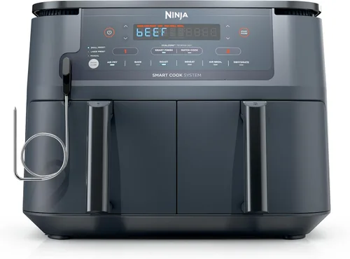 Vista 9 de Ninja Foodi - Freidora de aire, 10 cuartos de galón DualZone Smart XL 10QT con termómetro NEGRO