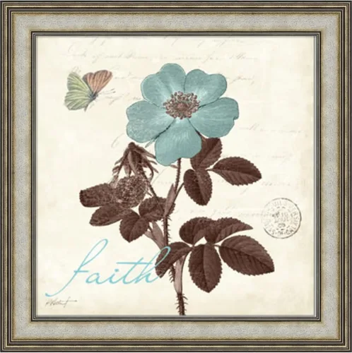 Vista 23 de Amanti Art Póster enmarcado para pared, 21 x 21 pulgadas, Touch of Blue II Faith por Katie Pertiet, póster enmarcado para decoración de pared, sala