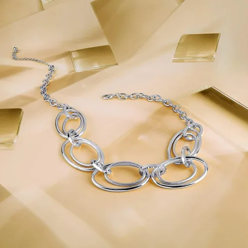 Vista 5 de Collar con colgante de eslabones de cable de oro gargantilla de eslabones de cadena chapada en oro de 14 quilates para mujer, joyería con colgante