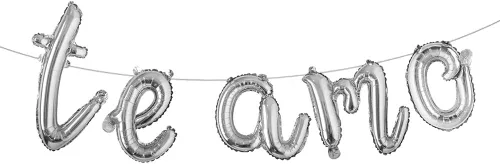 Vista 6 de Juego de decoración en español con texto en inglés "I Love You TE AMO" en español, pancarta de globos de letras en español "I Love You", decoración