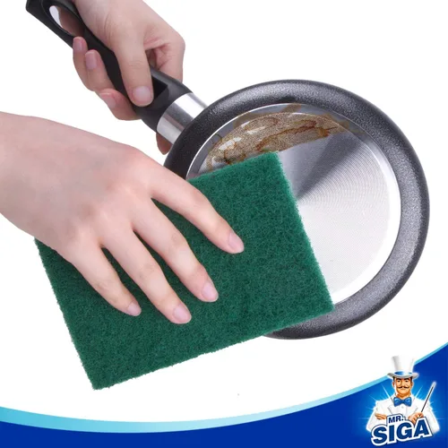 Vista 5 de MR.SIGA Estropajos resistentes, limpiador doméstico para cocina, fregadero, plato, paquete de 24, 3.9 x 5.9 pulgadas (3.9 x 5.9 in), color verde