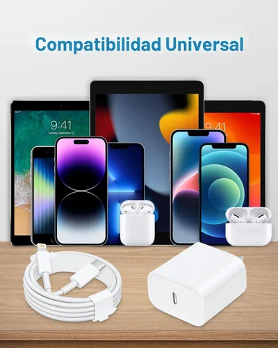 Vista 7 de CXX Cargador rápido para iPhone [3 unidades, certificado MFi], bloque PD USB-C de 20 W con cable de carga de 6 pies compatible con iPhone Blanco