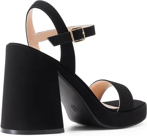 Vista 4 de DREAM PAIRS Sandalias de tacón para mujer con plataforma gruesa
