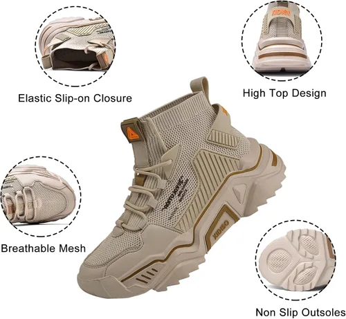 Vista 2 de SANNAX Zapatos deportivos de moda para hombre, zapatos para caminar, zapatos casuales de alta calidad para hombre