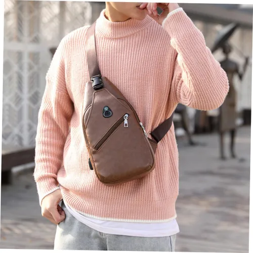 Vista 4 de VALICLUD 2pcs Men Crossbody Bags Mens Messenger Bag Men Messenger Bag Crossbody for Men Small Backpack for Men Chest Bag Men Chest Bag for Men Sling