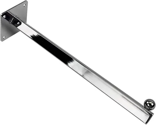 Vista 2 de Gancho de cascada de bola de cromo de 12 "para tubo cuadrado del sistema de montaje en pared