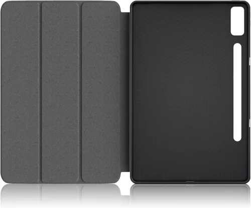 Vista 9 de Funda para Lenovo Tab P12 de 12.7 pulgadas 2023 TB-370FU, carcasa trasera de TPU suave delgada inteligente con cubierta de soporte multiángulo