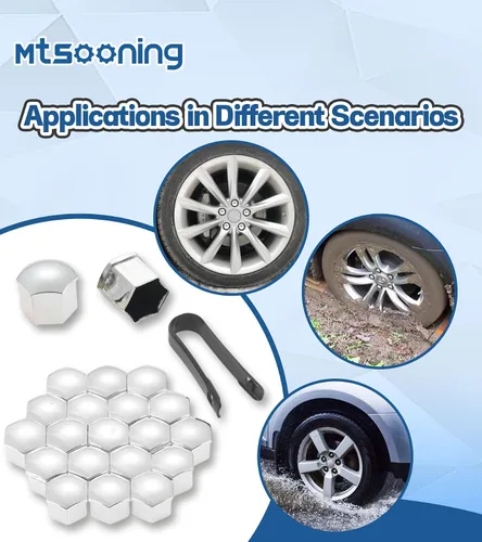 Vista 8 de 21Pcs Car Wheel Nut Caps,21mm Universal Nut Lug Cover Plateado