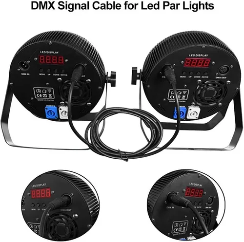 Vista 5 de Cable DMX de 3.2 pies, 10 cables de señal DMX de 3.3 ft, cables de señal, cable de señal XLR macho a hembra de 3 pines con conectores de metal