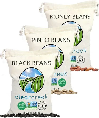 Vista 12 de CLEAR CREEK Frijoles negros cultivados en el estado de Washington 12 libras (bolsas de 3 a 4 libras) Sin OMG Vegano Kosher No irradiado