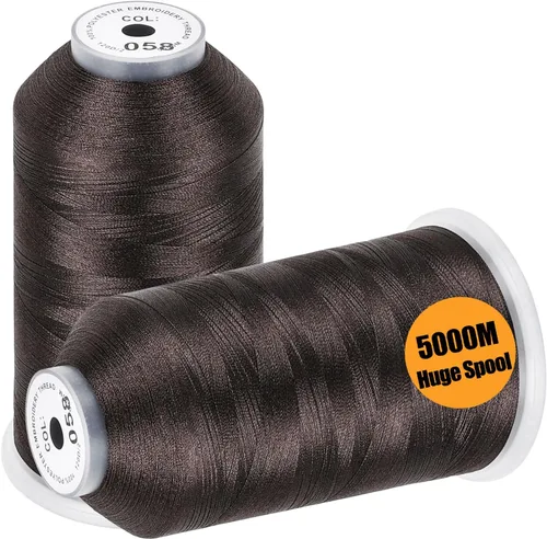Vista 20 de New brothread - 2 bobinas enormes de 5000 m cada una de hilo de poliéster para máquina de bordar 40WT para máquinas comerciales y domésticas