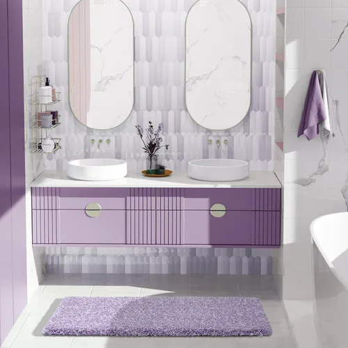 Vista 66 de Yimobra Alfombras de baño en negro y blanco antideslizantes lavables, tapetes de baño ultra suaves y absorbentes de agua, alfombra de ducha suave