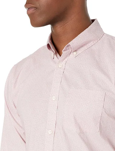 Vista 3 de GAP Camisa de manga larga con botones y popelina elástica para hombre, Floral blanco malva