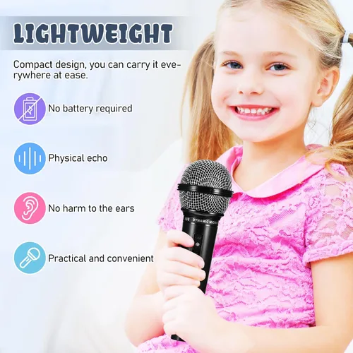 Vista 4 de NUOBESTY Micrófono de juguete de imitación para niños - Micrófono de plástico falso para regalos de fiesta de cumpleaños o juego de disfraces