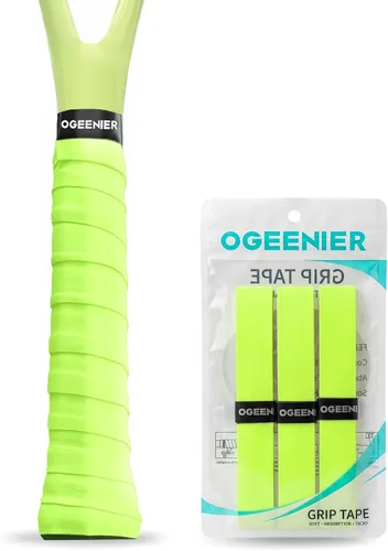 Vista 33 de OGEENIER Cinta de agarre para raqueta de tenis, paquete de 3, 6, 12 cintas de agarre de tenis, absorbente y antideslizante, cinta de agarre suave