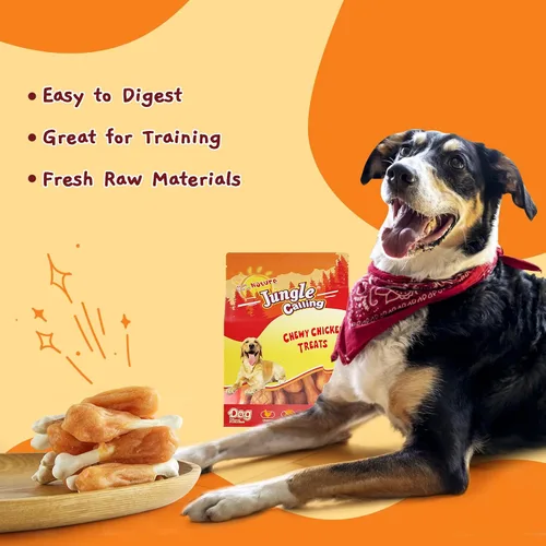 Vista 7 de Jungle Calling - Golosinas masticables de pollo y calcio para perros, hueso sin cuero crudo, 10.6 onzas For Teeth Cleaning & Fresh Breath, Natural