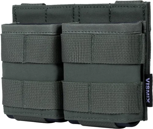 Vista 8 de VISMIX Funda para cargador de rifle, doble funda AR de 5.56mm Molle con inserción de Kydex de liberación rápida y compatible con MOLLE