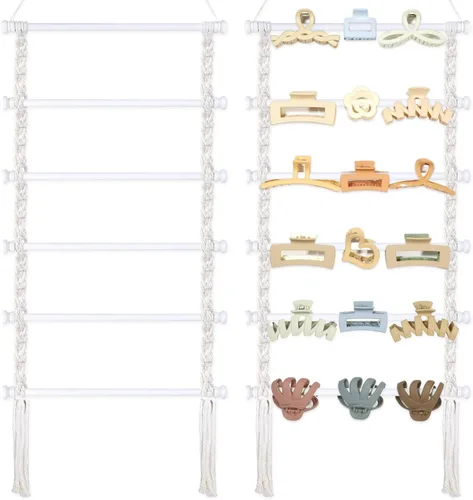 Vista 7 de SNOWSTAR Organizador de Pinzas de Pelo con Flor, Soporte Colgante para Pinzas de Pelo y Almacenamiento para Mujeres y Niñas, Perchero para Pinzas