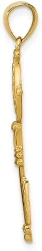 Vista 4 de IceCarats Colgante de oro amarillo de 14 quilates San Benito con llave de 2 caras