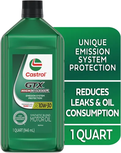 Vista 3 de Castrol GTX High Mileage 10W-30 - Aceite sintético para motor, 1 cuarto de galón, paquete de 6
